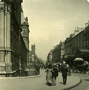 France Paris Snapshot Rivoli Street old NPG Stereo Photo 1900