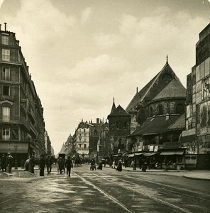France Paris Snapshot Reaumur Street old NPG Stereo Photo 1900