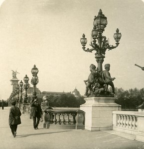 France Paris Snapshot Alexandre III Bridge old NPG Stereo Photo 1900