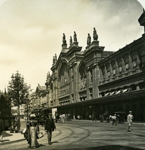 France Paris Snapshot Gare du Nord old NPG Stereo Photo 1900