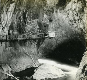 Switzerland Alps Trient Gorge old Possemiers Stereo Photo 1910