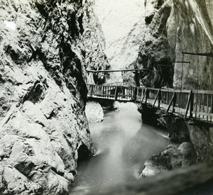 Switzerland Alps Vernayaz Trient Gorge old Possemiers Stereo Photo 1910