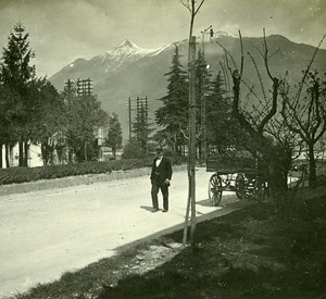 Switzerland Alps Bellinzona old Possemiers Stereo Photo 1910