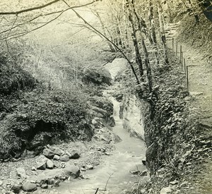 Switzerland Alps Montreux Chauderon Gorge old Possemiers Stereo Photo 1910