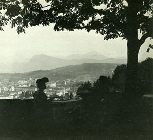 Switzerland Alps Lucerne Panorama old Possemiers Stereo Photo 1910