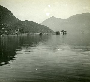 Italy Alpes Lake Majeur Castelli di Cannero old Possemiers Stereo Photo 1910