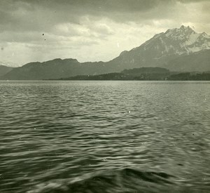 Switzerland Alps Lake Lucerne Pilatus old Possemiers Stereo Photo 1910