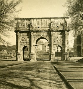 Italy Roma Forum Roman Constantin Arch old NPG Stereo Photo 1900