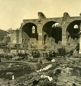 Italy Roma Forum Roman Constantin Basilica old NPG Stereo Photo 1900