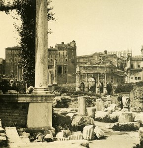 Italy Roma Forum Roman Septimius Severus Arch old NPG Stereo Photo 1900