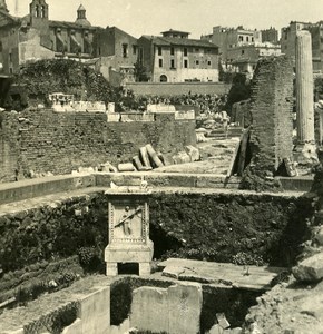 Italy Roma Forum Roman Giaturna Fountain old NPG Stereo Photo 1900