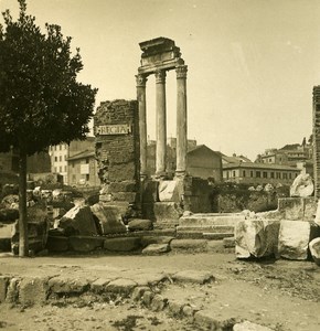 Italy Roma Forum Roman Regia old NPG Stereo Photo 1900