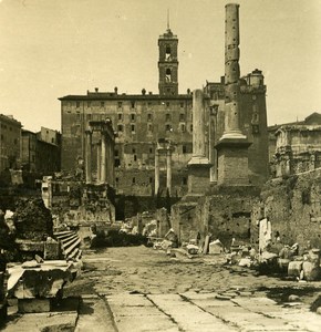 Italy Roma Forum Roman Temple of Castor and Pollux old NPG Stereo Photo 1900