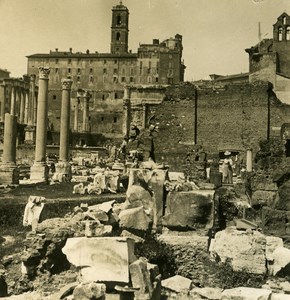 Italy Roma Forum Roman Basilica old NPG Stereo Photo 1900