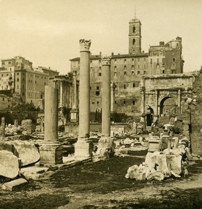Italy Roma Forum Roman Basilica old NPG Stereo Photo 1900