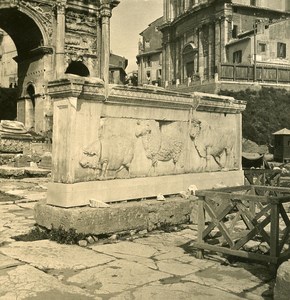 Italy Roma Forum Roman Trajan Reliefs old NPG Stereo Photo 1900