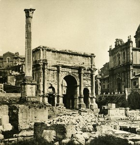 Italy Roma Forum Roman Septimus Severus Arch old NPG Stereo Photo 1900