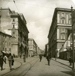 Italy Roma Via Cavour old NPG Stereo Photo 1900