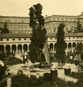 Italy Roma National Museum of Rome Garden old NPG Stereo Photo 1900