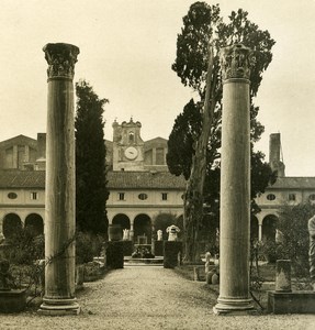 Italy Roma National Museum of Rome Garden old NPG Stereo Photo 1900