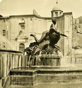 Italy Roma Naiad Fountain old NPG Stereo Photo 1900