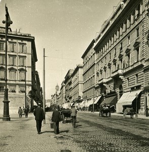 Italy Roma Via Nazionale old NPG Stereo Photo 1900