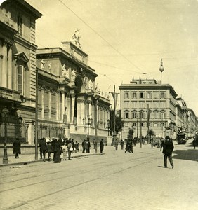 Italy Roma Via Nazionale old NPG Stereo Photo 1900