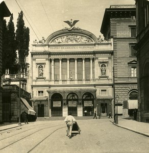 Italy Roma Theatro Nazionale old NPG Stereo Photo 1900