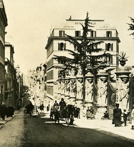 Italy Roma Via delle Quattro Fontano old NPG Stereo Photo 1900