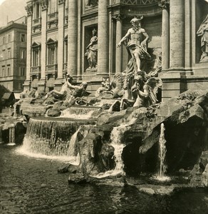 Italy Roma Trevi Fountain old NPG Stereo Photo 1900