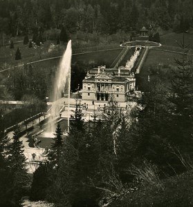 Germany Bavarian Highlands Linderhof Castle old NPG Stereo Photo 1900