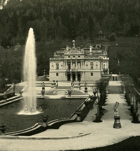 Germany Bavarian Highlands Linderhof Castle old NPG Stereo Photo 1900