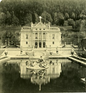 Germany Bavarian Highlands Linderhof Castle old NPG Stereo Photo 1900