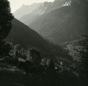 France Pyrenees Luchon Val de la Glere old Possemiers Stereo Photo 1920