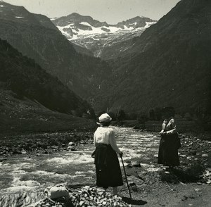 France Pyrenees Luchon Cirque du Lys old Possemiers Stereo Photo 1920