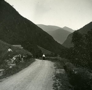 France Pyrenees Luchon Vallée du Lys old Possemiers Stereo Photo 1920