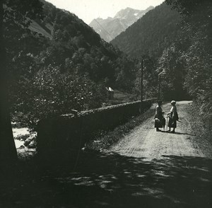 France Pyrenees Luchon Vallée du Lys old Possemiers Stereo Photo 1920