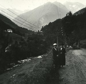 France Pyrenees Luchon Vallée de la Pique old Possemiers Stereo Photo 1920