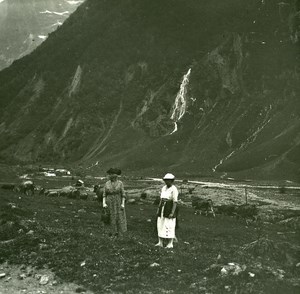 France Pyrenees Luchon Astau Valley old Possemiers Stereo Photo 1920