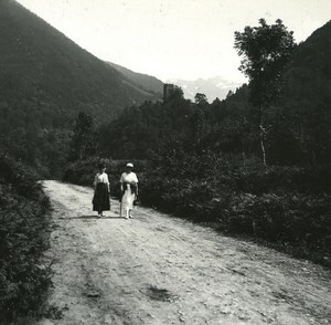 France Pyrenees Luchon la Burbe Valley old Possemiers Stereo Photo 1920