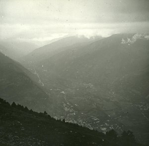 France Pyrenees Luchon Panorama old Possemiers Stereo Photo 1920