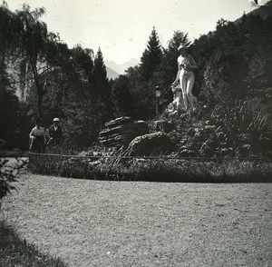 France Pyrenees Luchon Quiconces Place old Possemiers Stereo Photo 1920