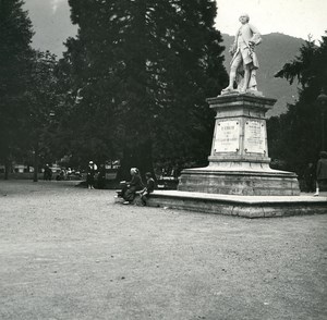 France Pyrenees Luchon Quiconces Place old Possemiers Stereo Photo 1920
