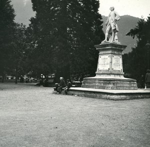 France Pyrenees Luchon Quiconces Place old Possemiers Stereo Photo 1920