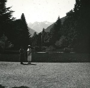 France Pyrenees Luchon Casino garden old Possemiers Stereo Photo 1920