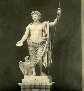 Italy Roma Vatican City Museum Sculpture Claudius old NPG Stereo Photo 1900