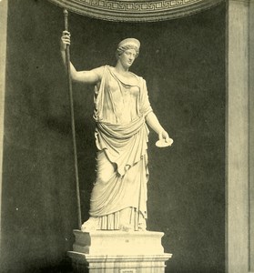 Italy Roma Vatican City Museum Sculpture Juno old NPG Stereo Photo 1900