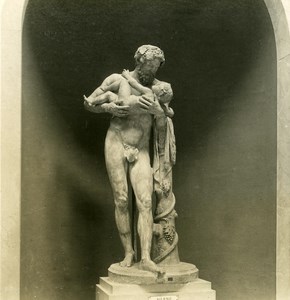 Italy Roma Vatican City Museum Sculpture Silenus old NPG Stereo Photo 1900