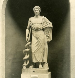 Italy Roma Vatican City Museum Sculpture Aesculapius old NPG Stereo Photo 1900