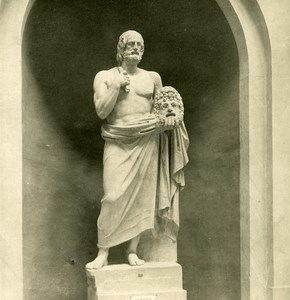 Italy Roma Vatican City Museum Sculpture Euripide old NPG Stereo Photo 1900